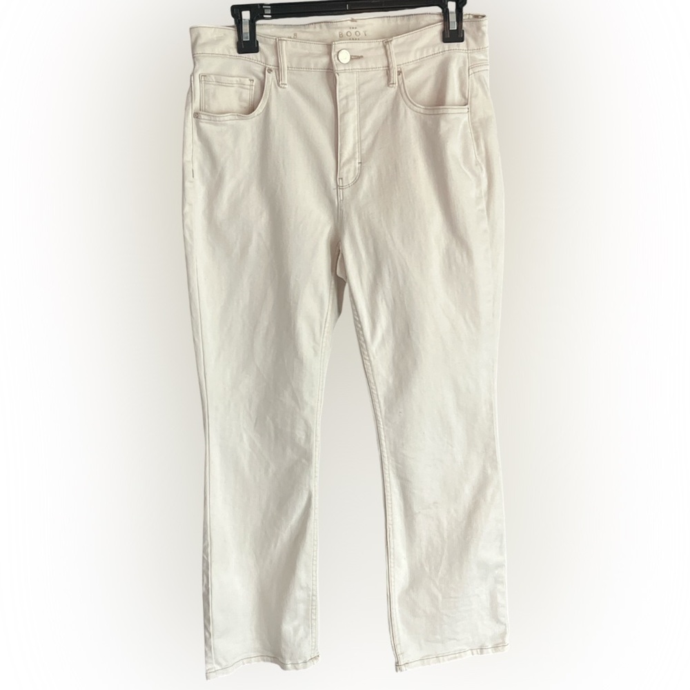 WHBM Cream Boot Crop Jeans